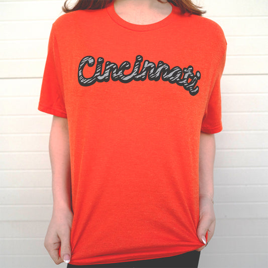 Script Cincinnati Orange T-shirt