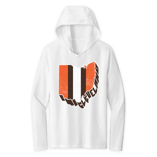 3D Cleveland White Hoodie
