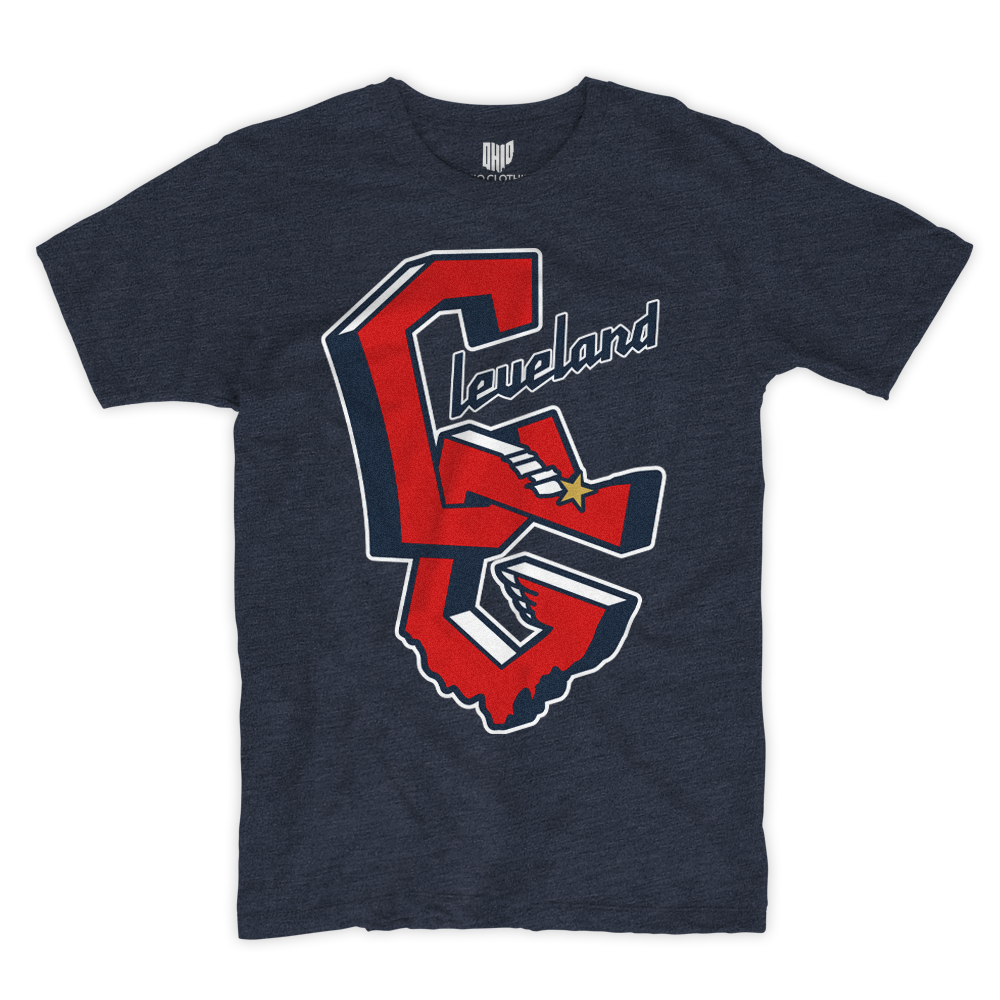 3D Cleveland T-shirt (Navy)