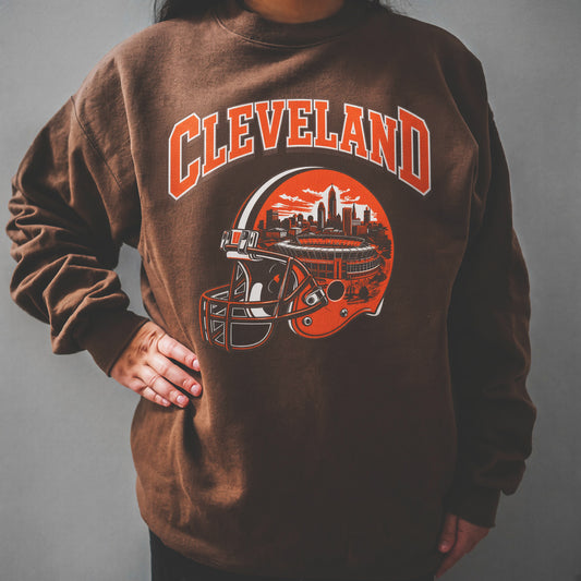 Cleveland Helmet Sweatshirt (Brown)