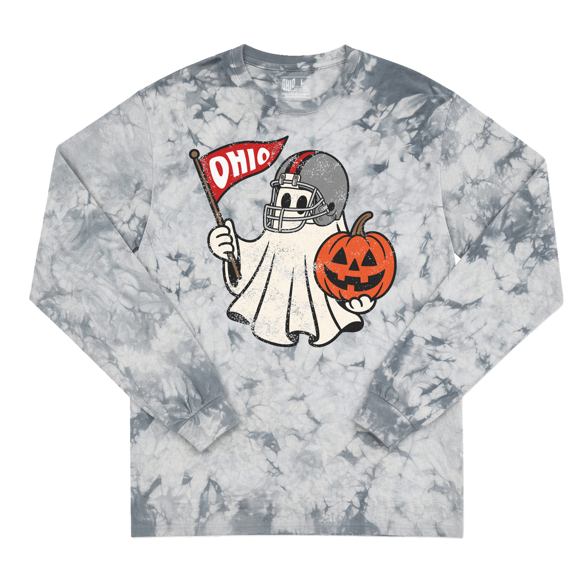 Ghost Long Sleeve (Gray Tie-dye)