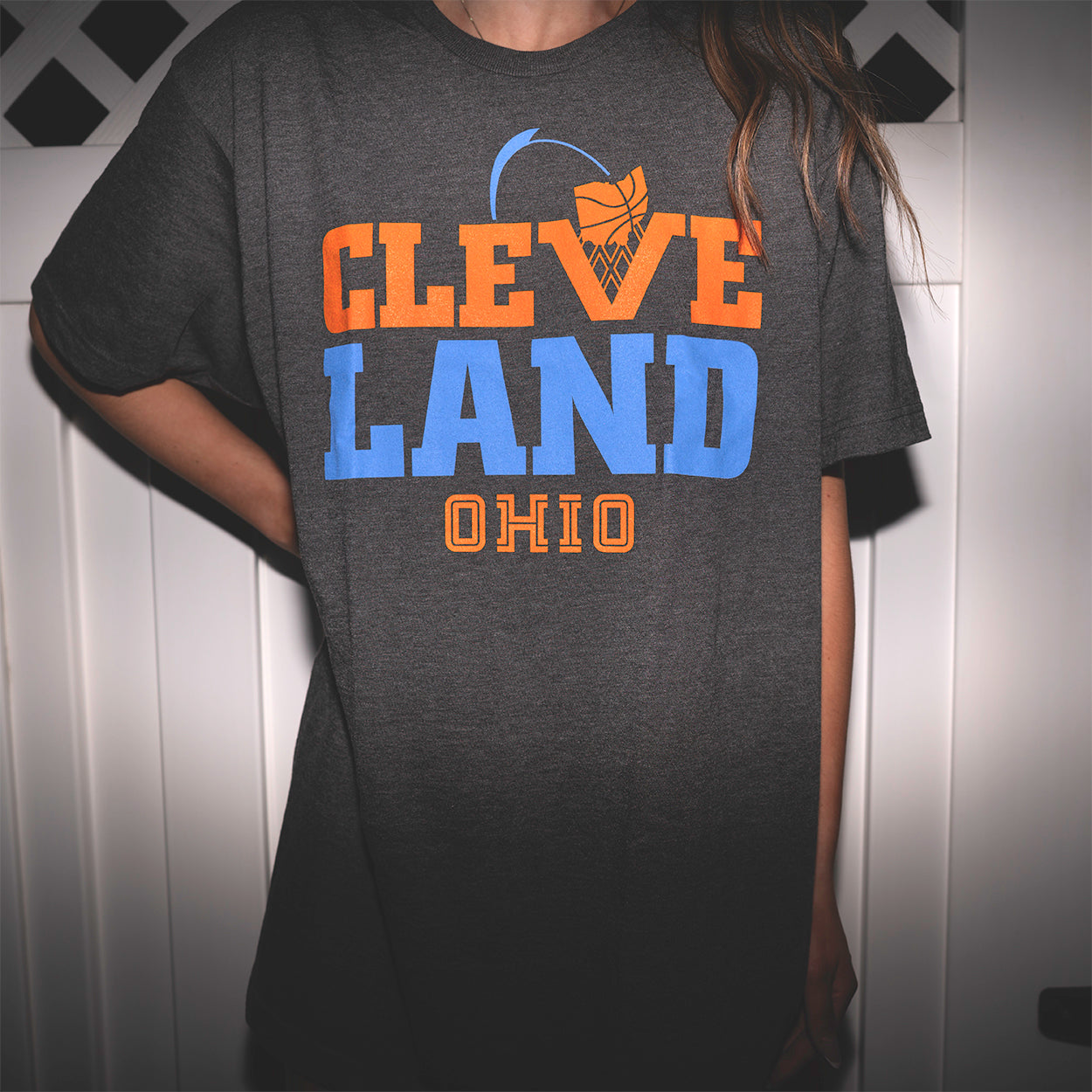 Retro Cleveland Charcoal T-shirt